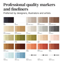 Trousse 22 feutres ProMarker assortis +3 fineliners - Design d'intérieur