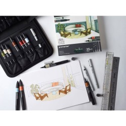 Trousse 22 feutres ProMarker assortis +3 fineliners - Design d'intérieur