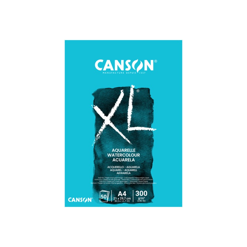 Bloc XL Aquarelle 300g/m² Canson à feuilles collées un côté