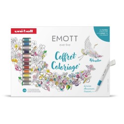 Coffret de coloriage 16 feutres Emott + 1 carnet de coloriage de 48 pages
