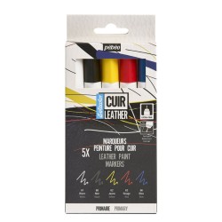 Set de 5 marqueurs de peinture Sétacolor Cuir couleurs primaires