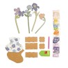 Kit créatif Diamond painting - Vase et fleurs à strasser Bleu