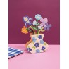 Kit créatif Diamond painting - Vase et fleurs à strasser Bleu