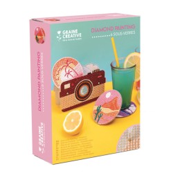 Kit créatif Diamond painting - Sous-verres Photos x6pcs