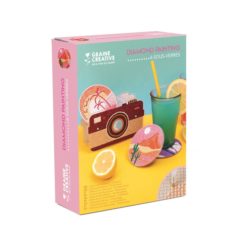 Kit créatif Diamond painting - Sous-verres Photos x6pcs