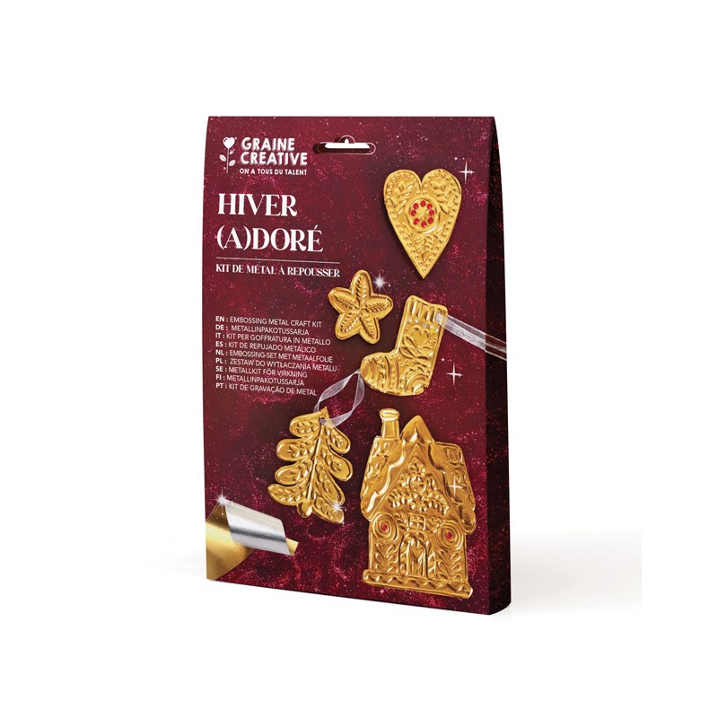 Kit créatif métal à repousser - Hiver (a)doré