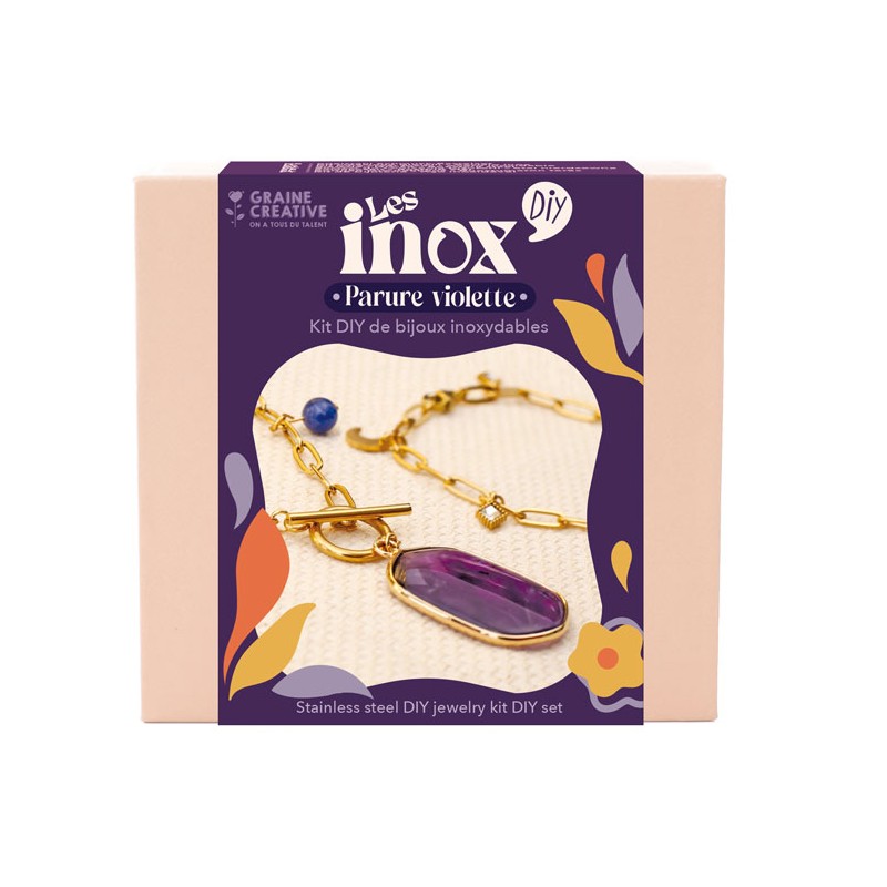 Kit DIY Bijoux inoxydables Les Inox - Parure violette