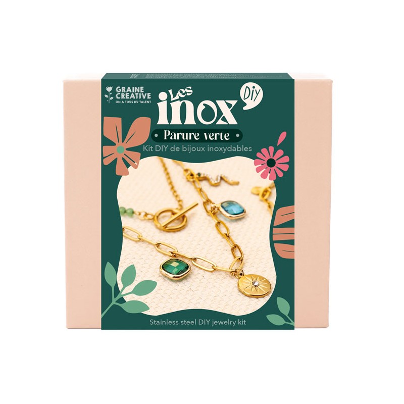 Kit DIY Bijoux inoxydables Les Inox - Parure verte
