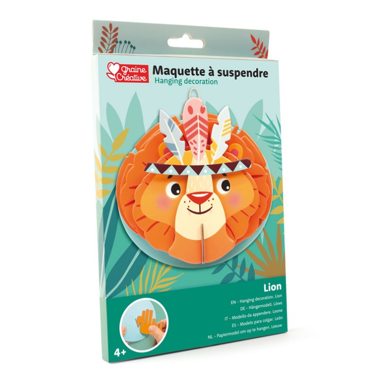 Maquette 3D en carton à suspendre - Lion