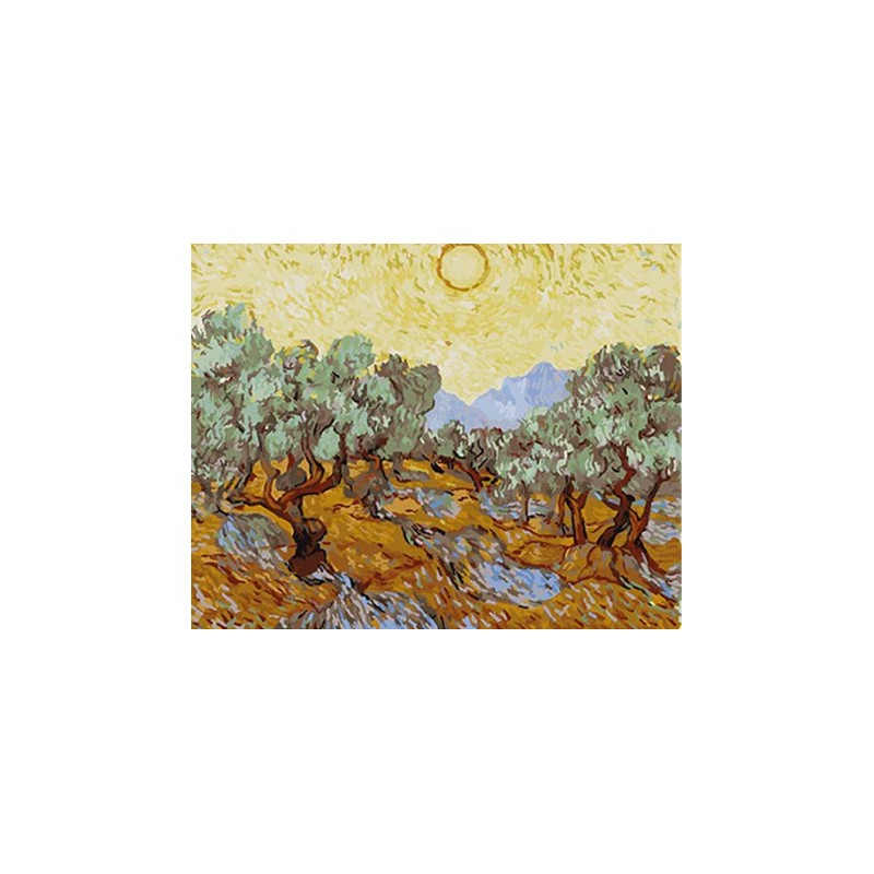 Peinture par numéros Van Gogh - St Rémy Oliviers sur toilé roulée 40x50 cm