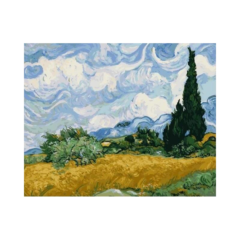 Peinture par numéros Van Gogh - Ciel sur toilé roulée 40x50 cm