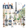 Peinture par numéros Aquarelle rue de Paris sur châssis 40x50 cm