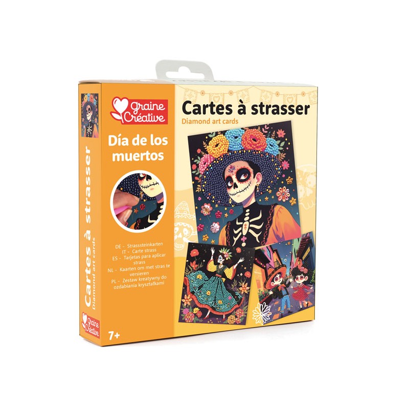 Cartes à strasser x3pcs - Dia de los muertos