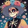 Cartes à strasser x3pcs - Dia de los muertos
