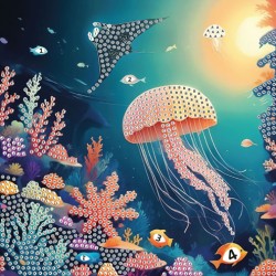 Cartes à strasser x3pcs - Monde marin