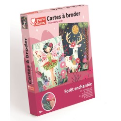 Kit Cartes à broder de sequins x2pcs - Forêt enchantée