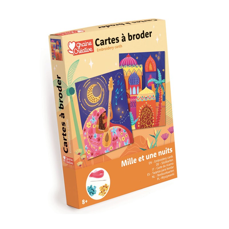 Kit Cartes à broder de sequins x2pcs - Mille et une nuits