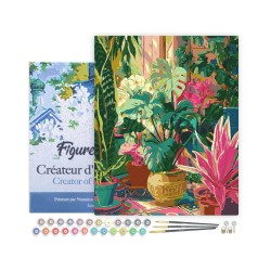 Peinture par numéros Jardin tropical intérieur sur châssis 40x50 cm