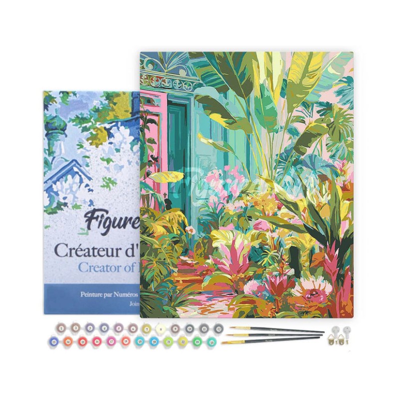 Peinture par numéros Porte tropicale sur châssis 40x50cm