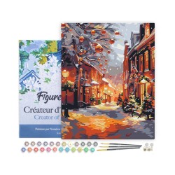 Peinture par numéros Noël à l’Heure Dorée sur châssis 40x50cm