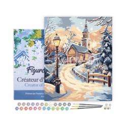 Peinture par numéros Chemin vers la Chapelle sur châssis 40x50cm