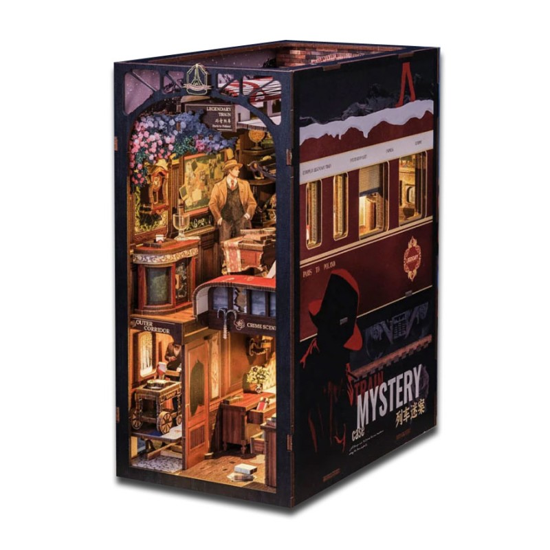 Kit maquette Book Nook en bois - Mystère dans le train