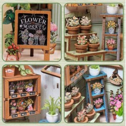 Kit maquette Book Nook en bois - Fleuriste des Champs-Elysées