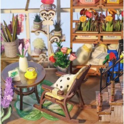 Kit maquette Book Nook en bois - Serre et fleurs