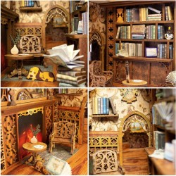 Kit maquette Book Nook en bois - Librairie éternelle