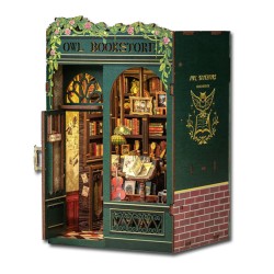 Kit maquette Book Nook en bois - Librairie des Hiboux
