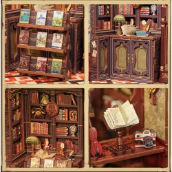 Kit maquette Book Nook en bois - Librairie des Hiboux