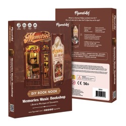 Kit maquette Book Nook en bois - Librairie musique et souvenirs