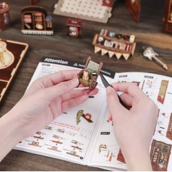 Kit maquette Book Nook en bois - Librairie musique et souvenirs