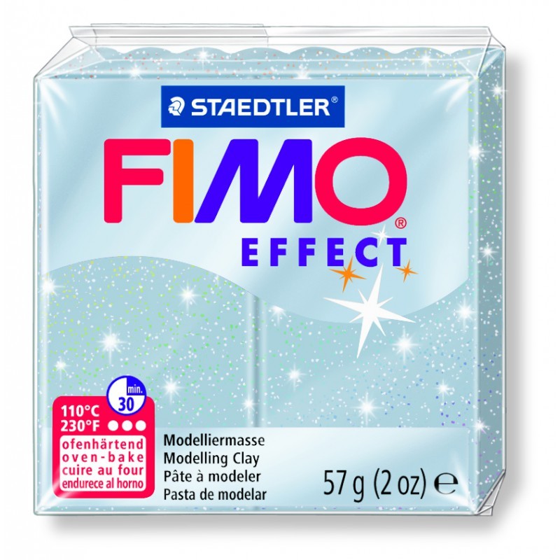 Pain de pâte fimo effect blanc pailletée N°52, poids:57g