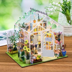 Kit maquette Maison miniature en bois - Serre et tournesols