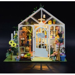Kit maquette Maison miniature en bois - Serre et tournesols