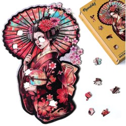 Puzzle en bois 2D x200pcs - Geisha et Ombrelle