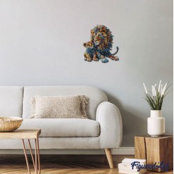 Puzzle en bois 2D x200pcs - Lion et lionceau