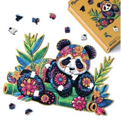 Puzzle en bois 2D x200pcs - Panda floral