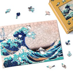Puzzle en bois 2D x200pcs - La Grande Vague de Kanagawa par Hokusai