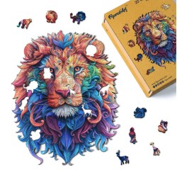 Puzzle en bois 2D x200pcs - Lion vibrant