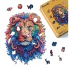 Puzzle en bois 2D x200pcs - Lion vibrant