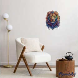 Puzzle en bois 2D x200pcs - Lion vibrant