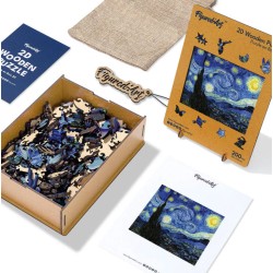 Puzzle en bois 2D x200pcs - La Nuit étoilée de Van Gogh