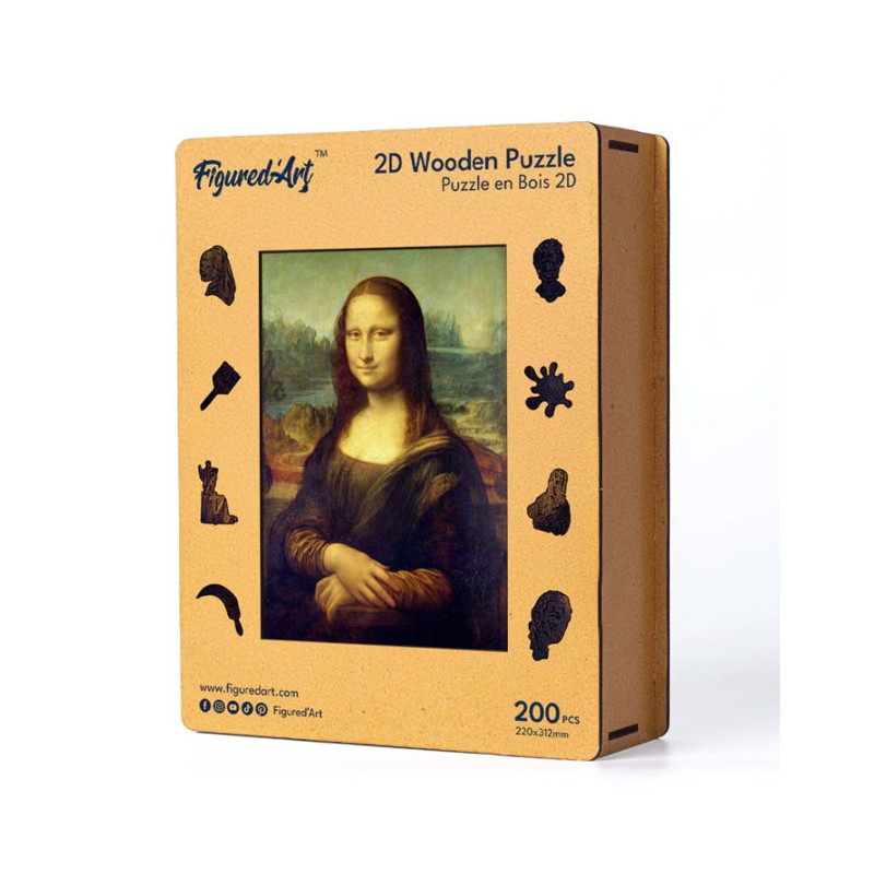 Puzzle en bois 2D x200pcs - La Joconde de Léonard de Vinci