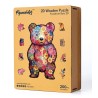 Puzzle en bois 2D x200pcs - Ours en peluche floral