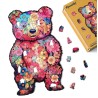 Puzzle en bois 2D x200pcs - Ours en peluche floral