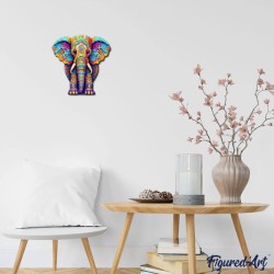 Puzzle en bois 2D x200pcs - Elephant majestueux