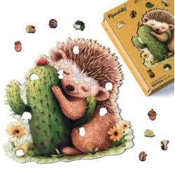 Puzzle en bois 2D x200pcs - Hérisson et cactus