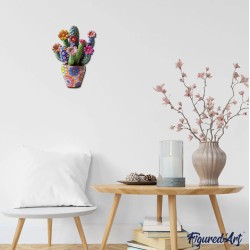 Puzzle en bois 2D x200pcs - Cactus fleuri en pot